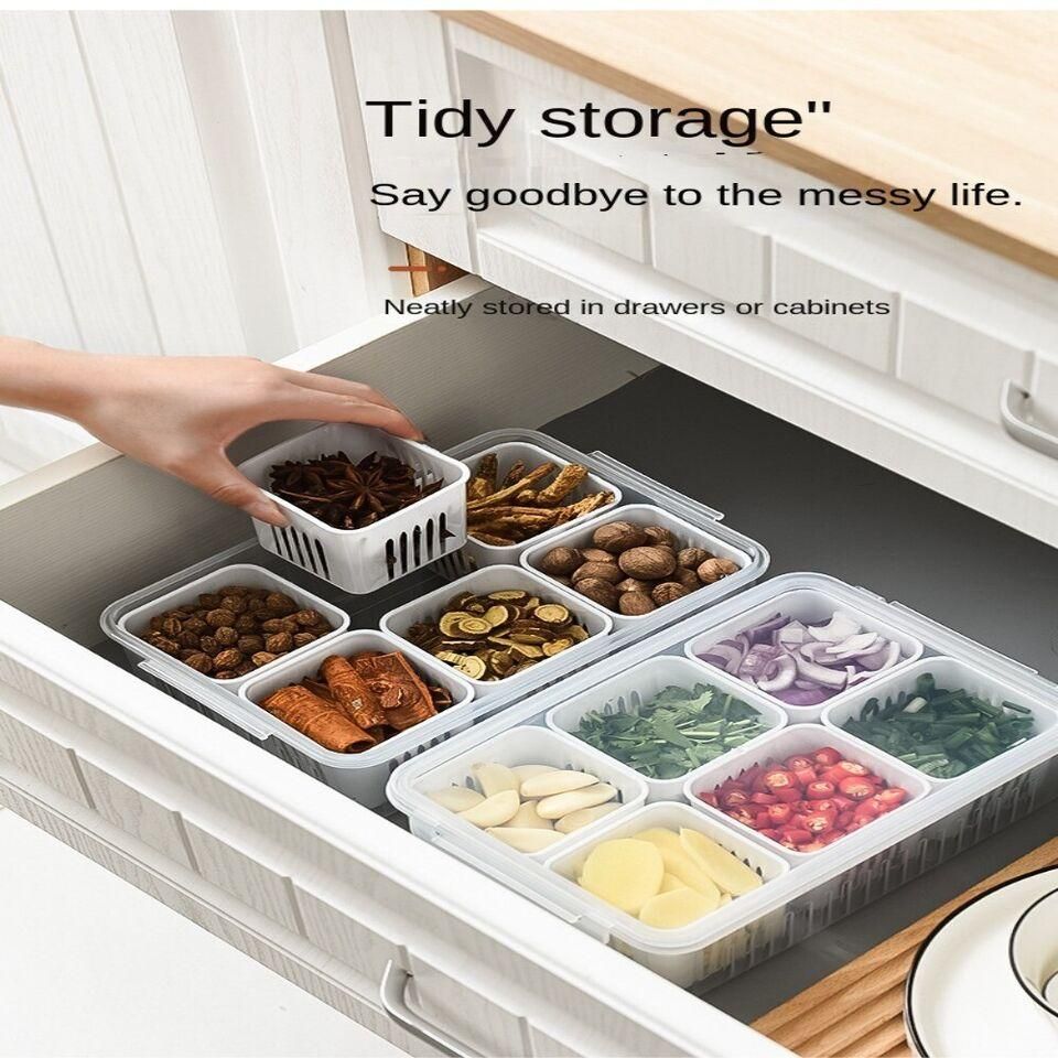 Organize It All: 6-Grid Fridge Storage Solution