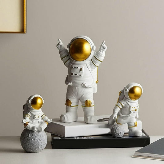 Galactic Gleam: Astronaut Trio Figurine Set